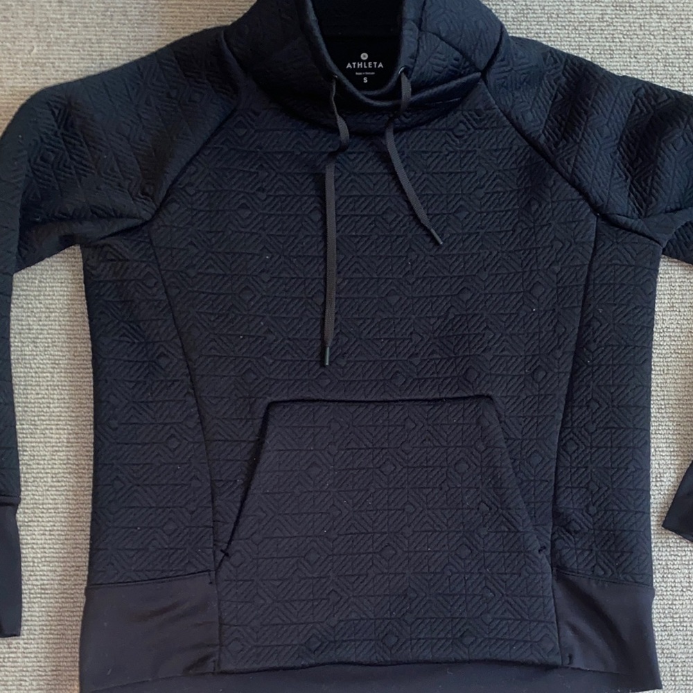 Athleta Black Geometric Pattern Pullover With Sta… - image 4